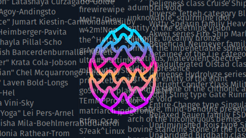 The Aldercone logo over many generated names